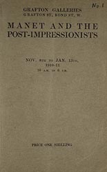 Exhibition Catalogue, Manet and the Post-Impressionists, Grafton Galleries, London, 1910