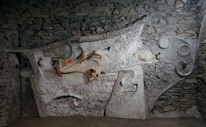 Kurt Schwitters, Merzbarn Wall (1947-48) at the Hatton Gallery (Photograph: Nick May).