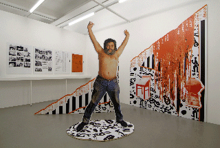 Archive in Motion 2005, showing Sabine Groß, Wertsteigerung (Increased Value) 2005 (digital print on PVC, protective foil, wood), referring to documenta 5 Archive in Motion 2005, showing Sabine Groß, Wertsteigerung (Increased Value) 2005 (digital print on PVC, protective foil, wood), referring to documenta 5