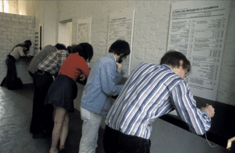 Hans Haacke Documenta Besucher Profil (documenta visitors completing questionnaires) 1972 Hans Haacke Documenta Besucher Profil (documenta visitors completing questionnaires) 1972