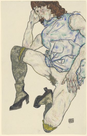 Egon Schiele, Squatting Girl 1917 © Staatliche Graphische Sammlung München