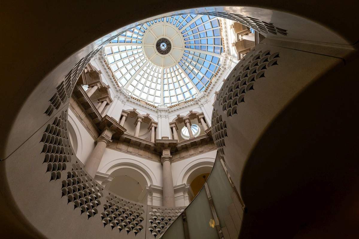 view of the rotunda ceiling at Tate Britain