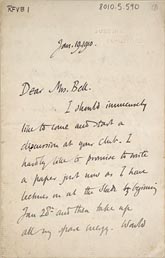Letter from Roger Fry to Vanessa Bell
