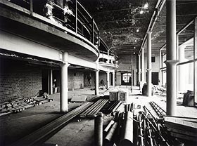 Interior of Albert Dock during its conversion