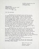 Letter from Barbara Reise to Alan Daiches, Gardner Centre for the Arts, 4 November 1970