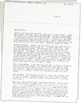 Letter from John Baldessari to Barbara Reise about his European travels