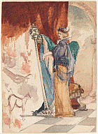 James McNeill Whistler, Lady Playing the Harp, c.1849-51