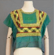 Emerald silk huipil, 