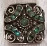 Ammolite and molded silver ring, 