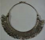 Die-cut silver necklace, 