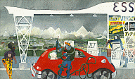 Edward Burra, Cornish Clay Mines, 1970