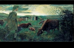 Evelyn Dunbar, 'A Land Girl and the Bail Bull', 1945 © Tate, London 2010