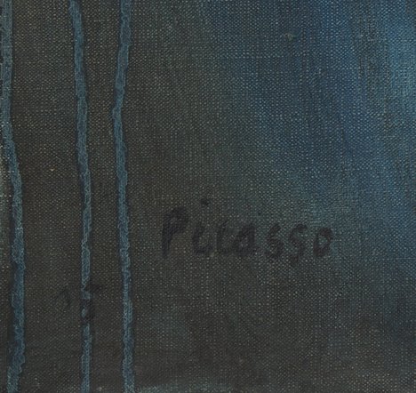 Detail of signature and date in lower left corner of Girl in a Chemise c.1905