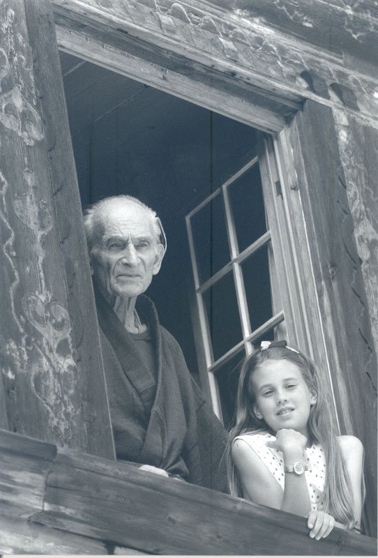 Balthus with Cybele in 1994 an elderly man and a young girl looking out of a window 