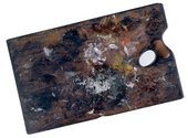 Constable’s palette c.1837 Reddish hardwood, traditionally cherry wood or walnut, though not identifiable by analysis © Tate