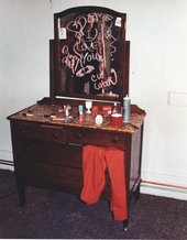 Detail of the site-specific installation The Dante Hotel, made using wax figures and audiotapes in a room of the Dante Hotel in San Francisco, 1973–4 - © Lynn Hershman Leeson, courtesy the artist, Bridget Donahue, NYC and Anglim Gilbert Gallery, SF