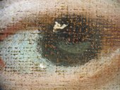 Fig.11 Detail of the sitter’s right eye at x8 magnification