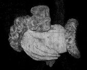 Fig.12 Infrared reflectograph detail of hands