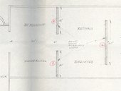 Fig.3 Detail of the floorplan for The New American Painting, 9 February 1959, showing partitions used to divide the space