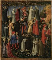 Giovanni di Paolo, Paradise, 1445, tempera and gold on canvas, transferred from wood, 44.5 x 38.4 cm
