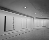 Installation view of Barnett Newman: The Stations of the Cross: Lema Sabachthani 
