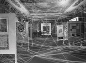 John D. Schiff Installation view of First Papers of Surrealism exhibition, showing Marcel Duchamp’s His Twine 1942
