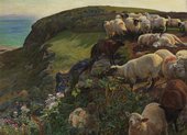 William Holman Hunt, Our English Coasts (‘Strayed Sheep’) 1852