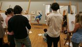 Visitors to ‘BP Saturdays: Loud Tate 2008’ take part in ‘Life Drawing with a Twist’. 