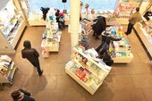 The shop at Tate Liverpool seen from the upper floor