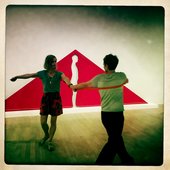 two people dancing in the gallery 