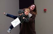 Kids doing the Making your Mark activity at Tate Modern