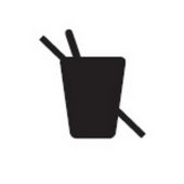 black icon of a drink with a cross through it