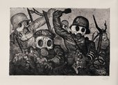 Otto Dix, Assault Troops Advance under Gas (Sturmtruppe geht unter Gas vor), 1924