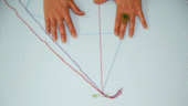 Photograph of bracelet making activity