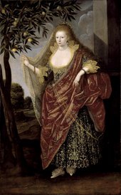 Fig.1 British School 17th century Portrait of a Lady, Called Elizabeth, Lady Tanfield 1615 Oil paint on canvas 2222 x 1365 mm T03031