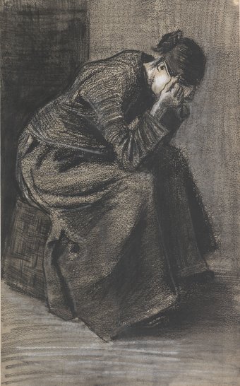 Vincent van GoghÂ Woman Sitting on a Basket with Head in HandsÂ 1883 KrÃ¶ller-MÃ¼ller Museum (Otterlo, The Netherlands)