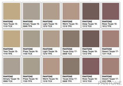 Pantone Brown Color Chart