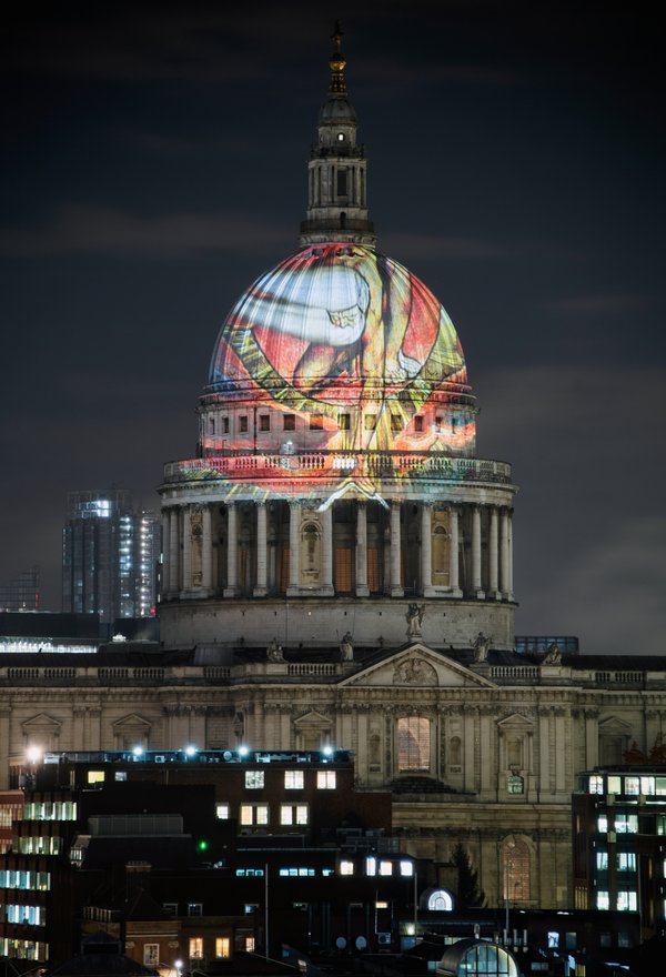 william blake lights up london skyline press release tate best projection lights