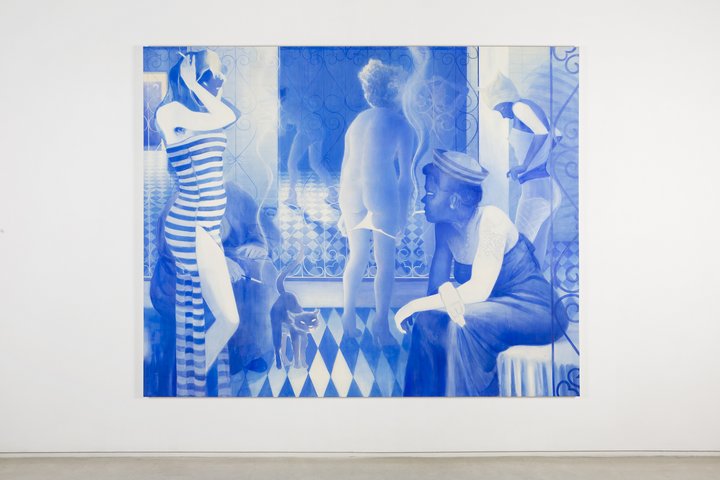 Lisa Brice, Between This and That, 2017, synthetic tempera (Flashe), gesso and ink on canvas, 198 x 244 cm - (c) Lisa Brice, courtesy the artist and Salon 94, New York, photo Jeff Elstone