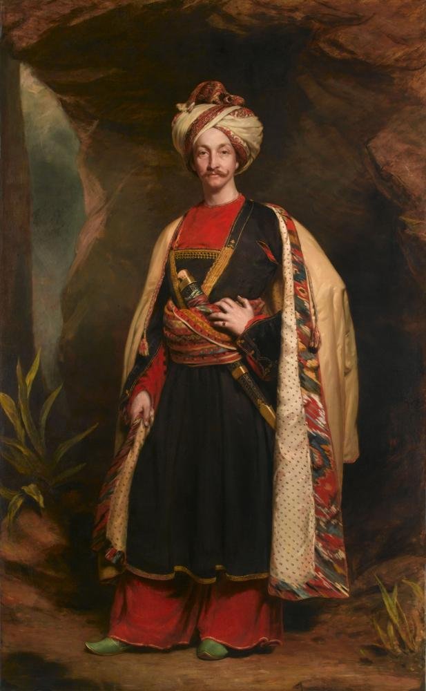 Captain Colin Mackenzie of the Madras Army, lately a hostage in Caubool, in his Afghan Dress (1842) by James Sant